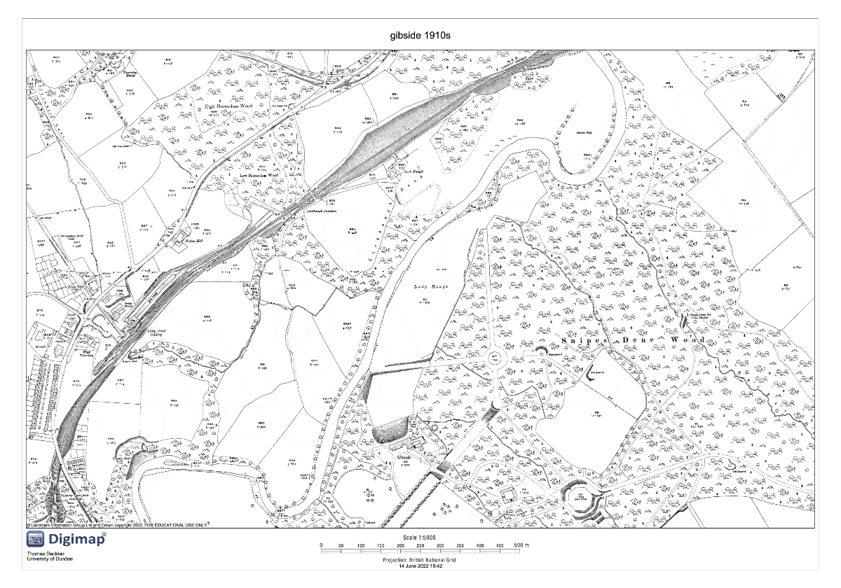 Ordnance Survey: Gibside, 1910s Crown Copyright 2022